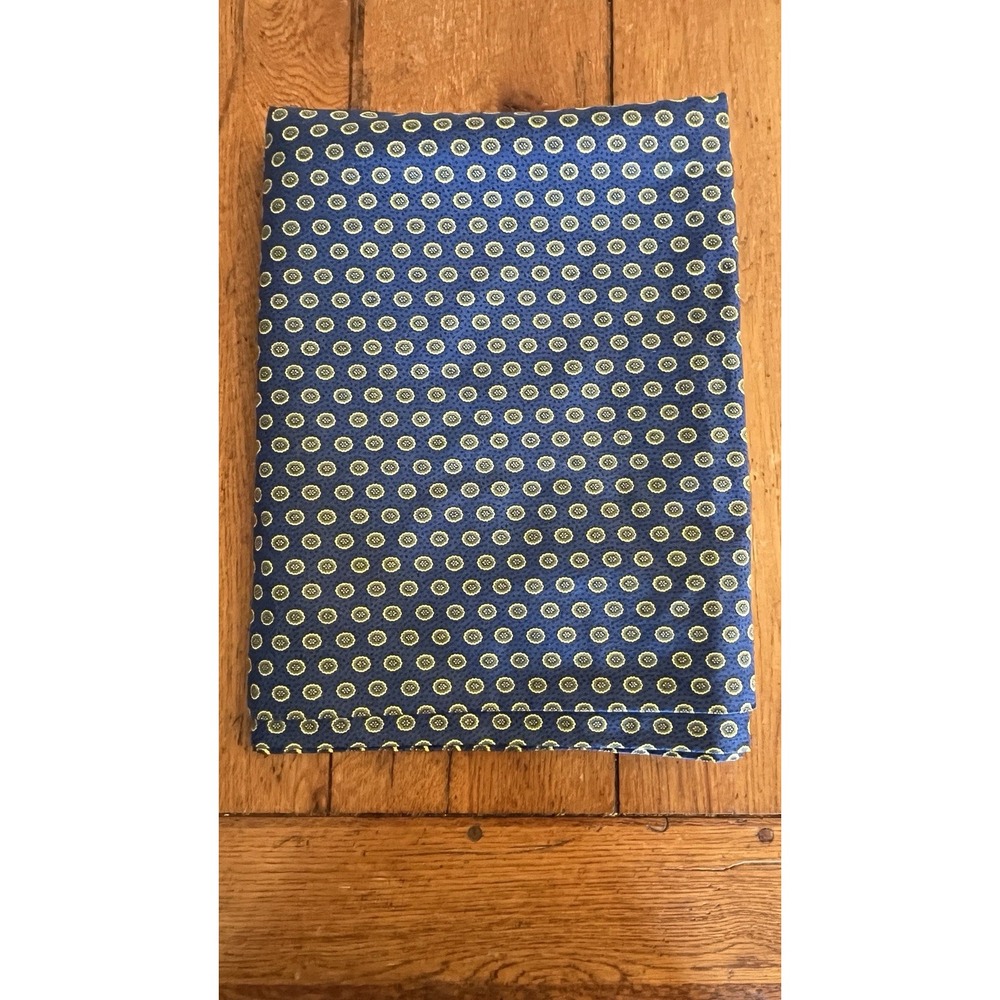 French Provencal Cotton Tablecloth 60x94" Blue with Yellow Made in France